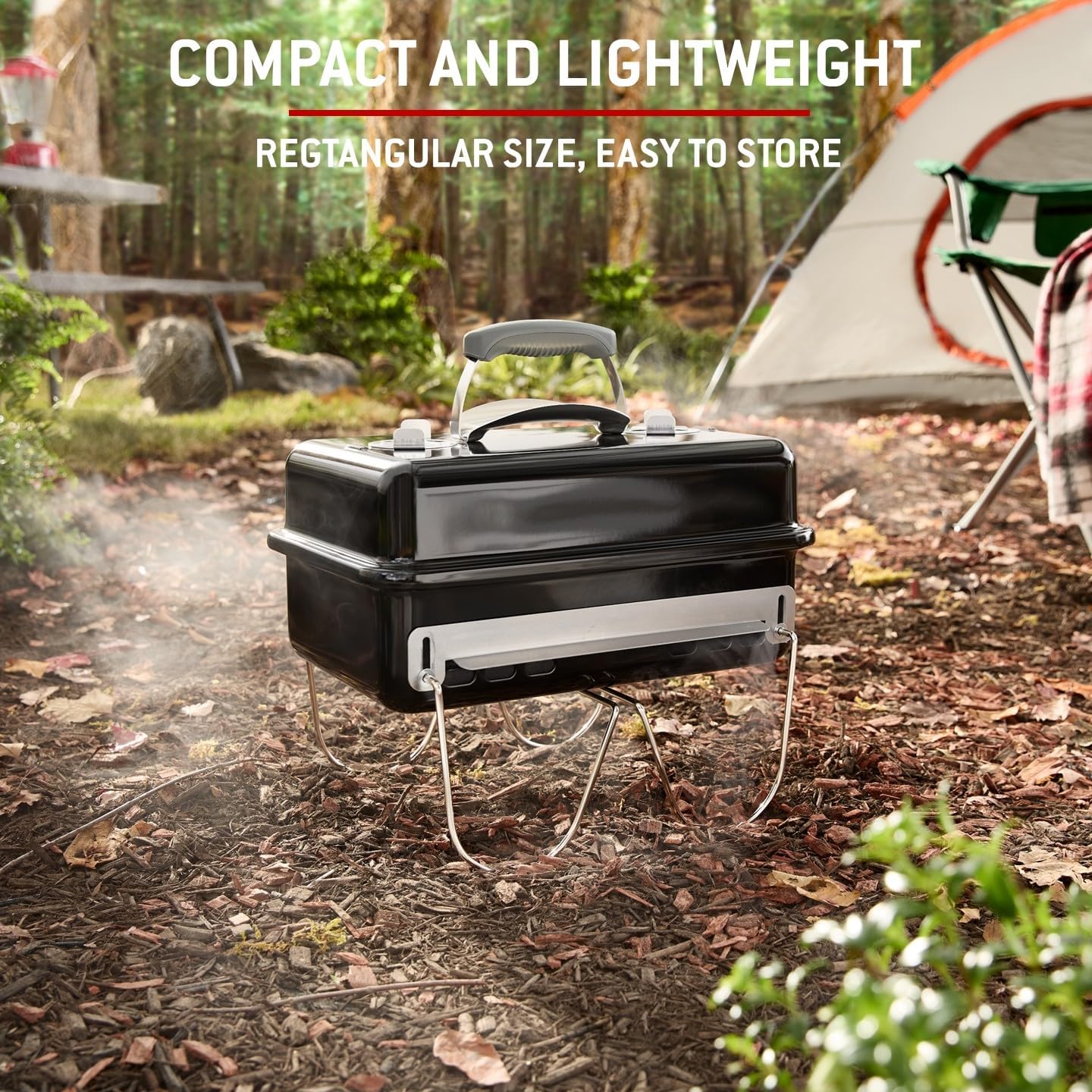 Weber Go Anywhere Tragbarer Holzkohlegrill, 42 x 26 cm, Schwarz (1131004) – Bild 7