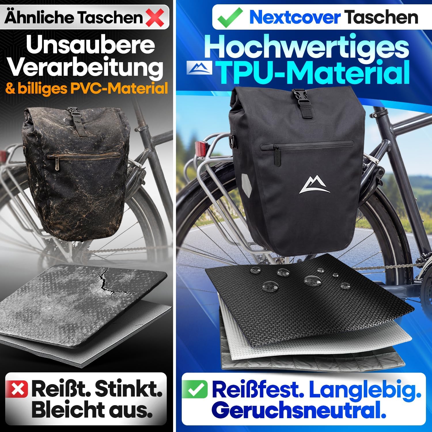 Nextcover Fahrrad-Gepäckträger TPU (Schwarz) – Bild 7