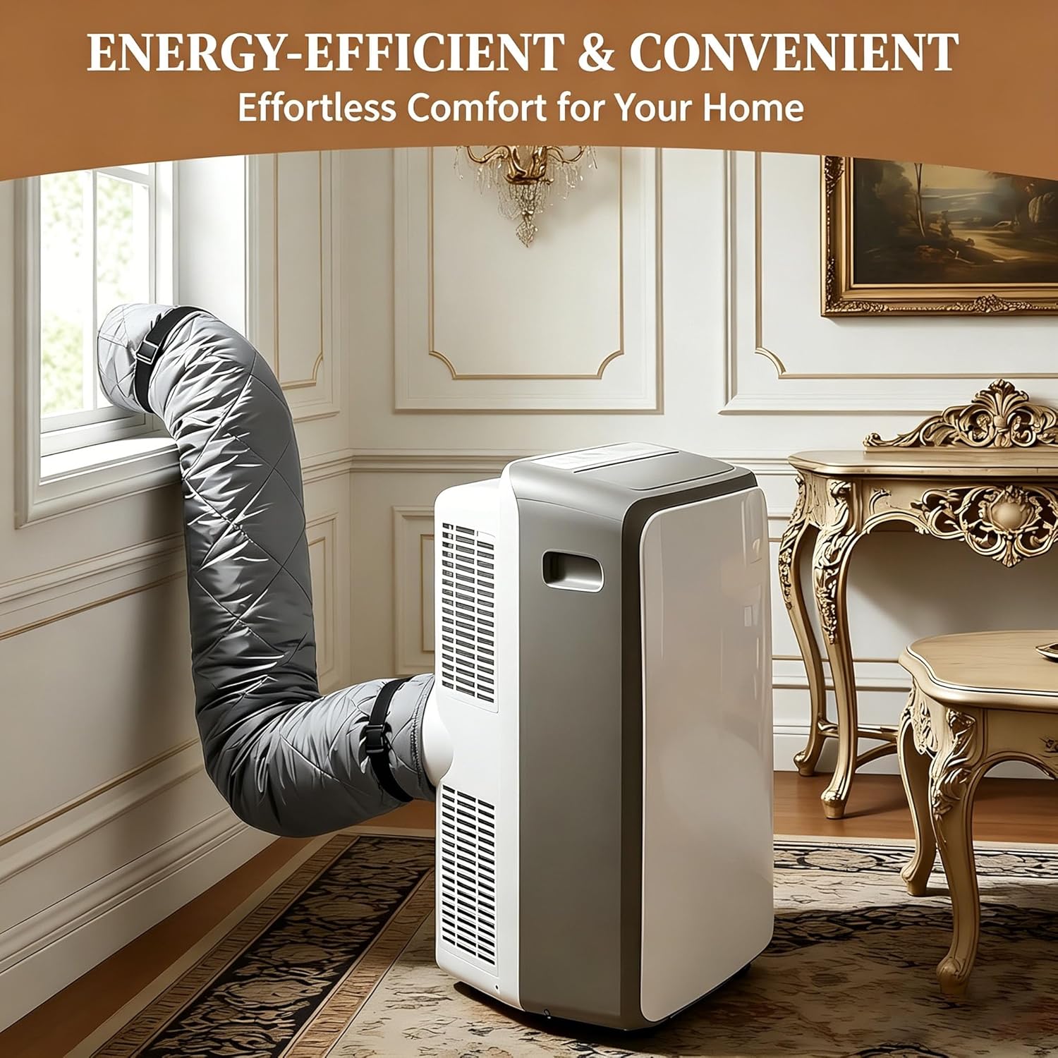 150 x 50 cm Schlauchabdeckung für tragbare Klimaanlage – Isolierung, Klimaanlagenschlauch, isolierende Rohrabdeckung für Klimaanlage, Schlauchabdeckung für Abluftschläuche, 150 mm Durchmesser, grau – Bild 7