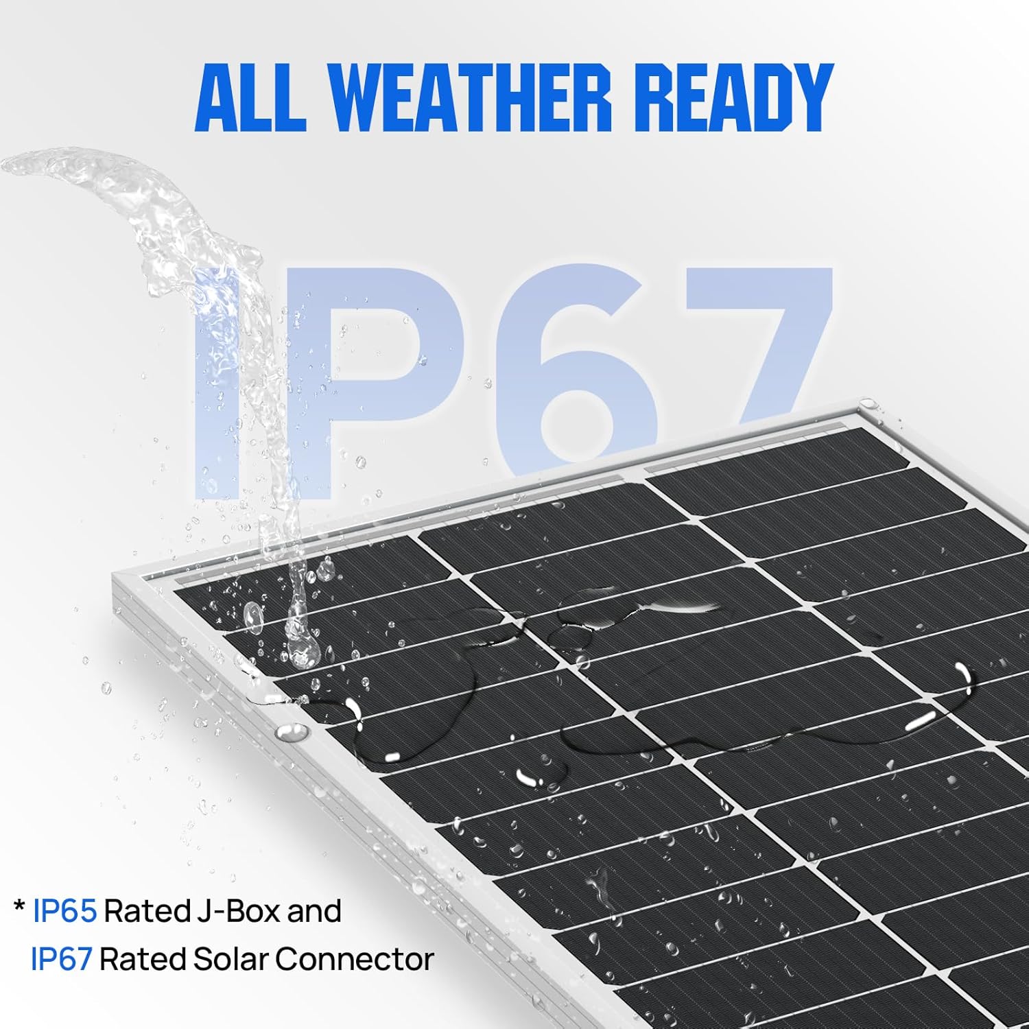 ECO-WORTHY 100W Solarpanel Monokristallin, 12V Solarmodul mit Aluminiumrahmen, geeignet für 12V Batterien Boot, Wohnmobil, Gartenhaus, Haus – Bild 6