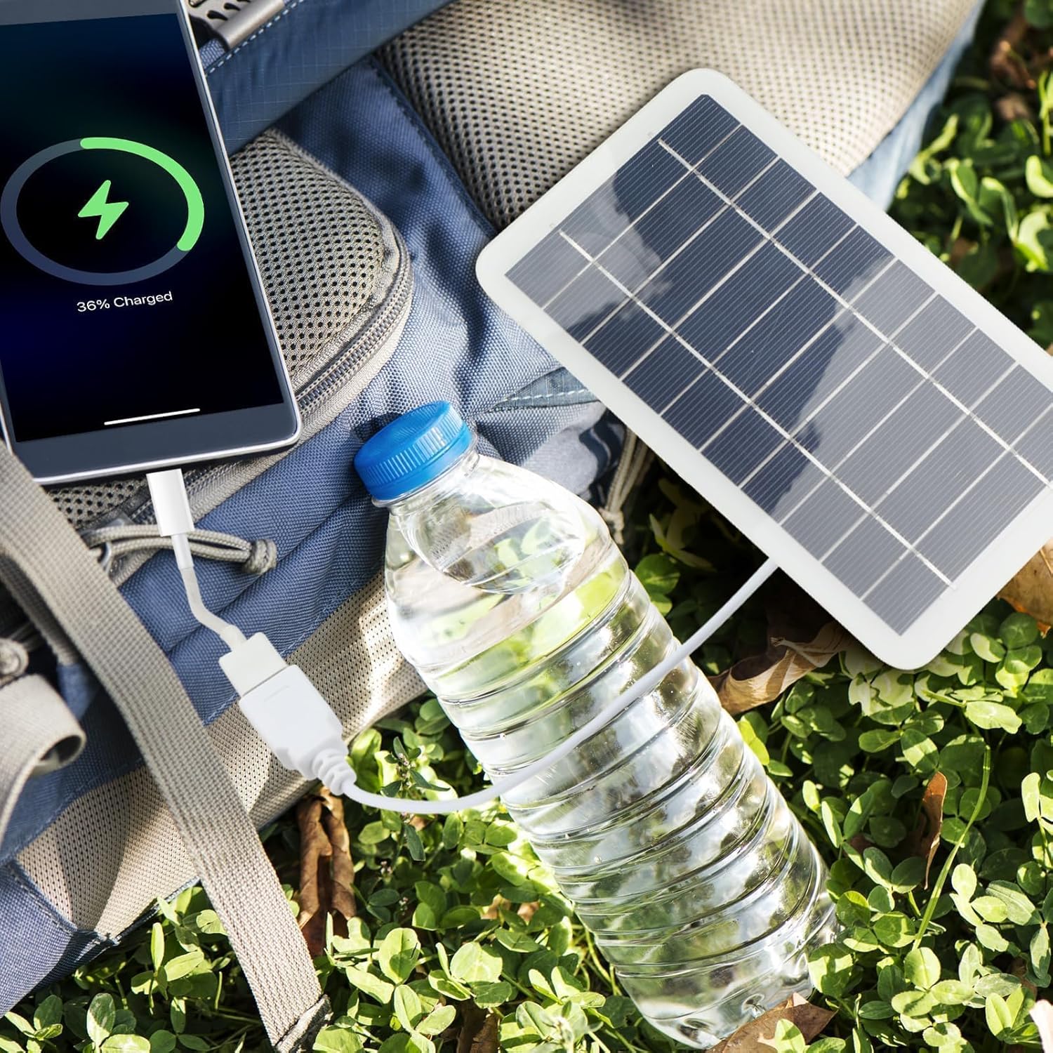 Tragbares 2 W 5 V Solarpanel mit USB, Anschluss für Reisen, Solar-Ladegerät für Mobiltelefon, Powerbank, IP65 wasserdicht, ideal zum Wandern, Camping, Outdoor – Bild 6