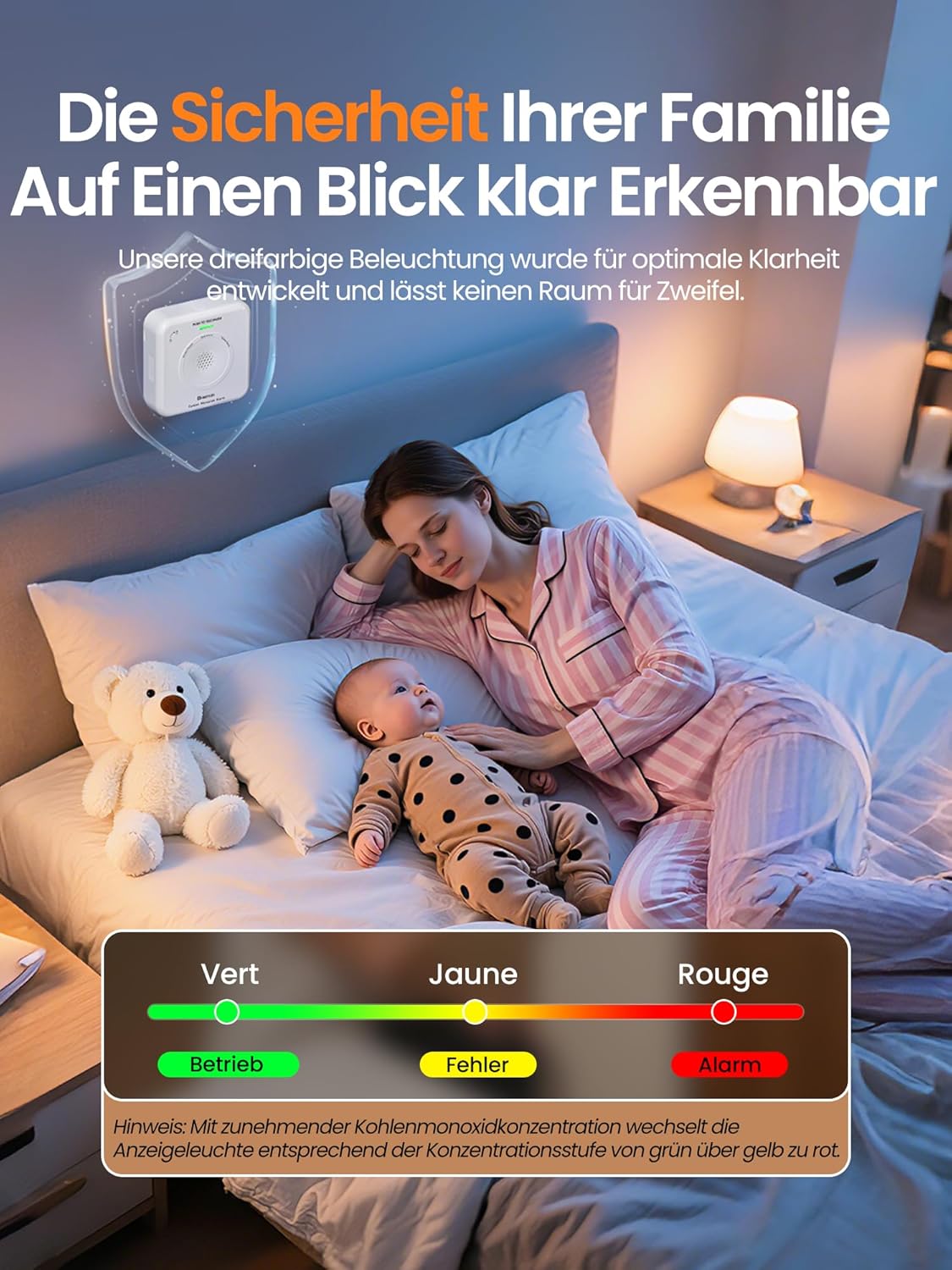Heiman Smart Kohlenmonoxid-Detektor, Materie über Gewinde (Hub erforderlich) – CO-Detektor für SmartThings & Home Assistant, EN 50291, austauschbare Batterie, 10 Jahre Sensor, 85 dB, HS-725ES-M – Bild 6