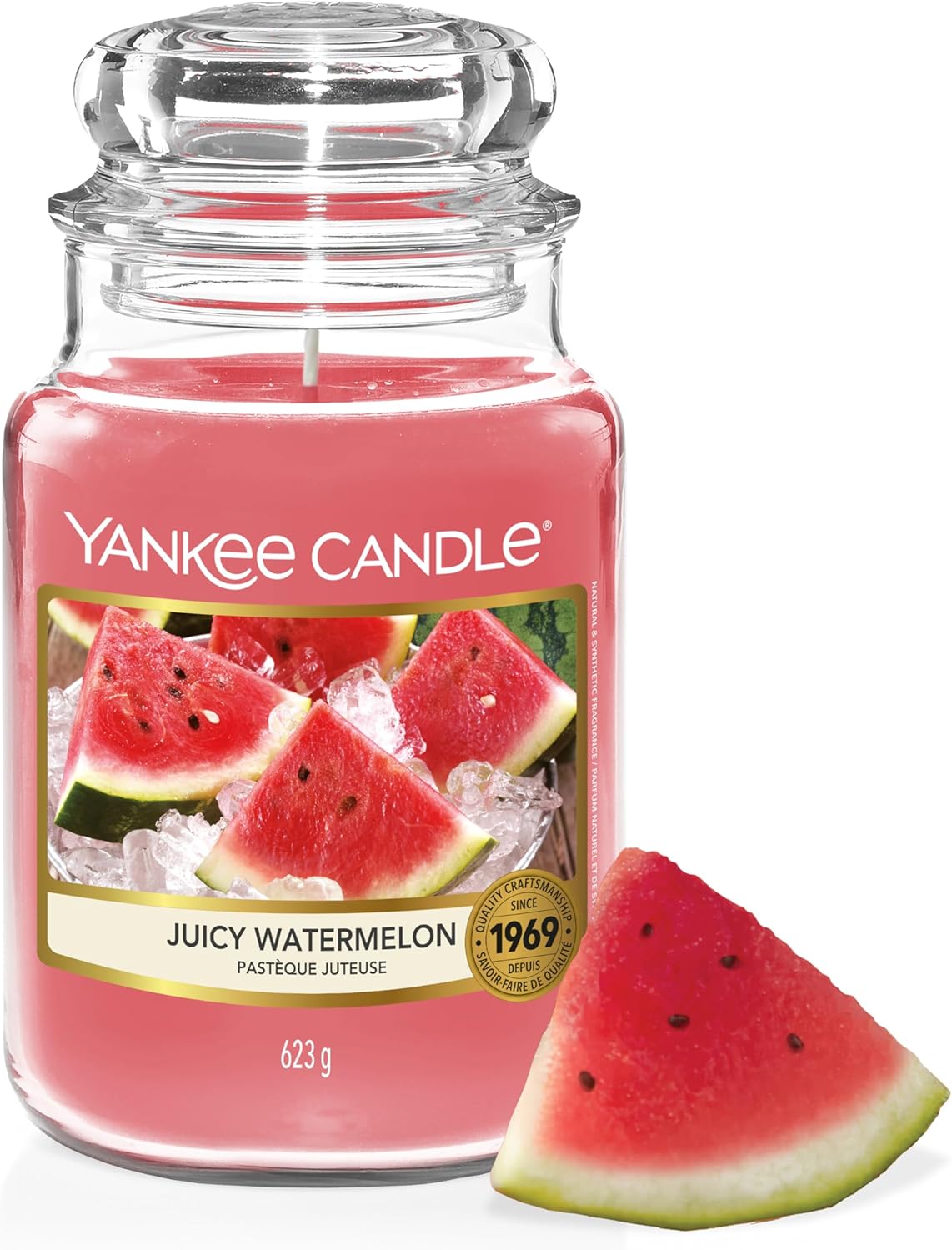 Yankee Candle Duftkerze im Glas (groß) | Saftige Wassermelone | Kerze mit langer Brenndauer bis zu 150 Stunden | Perfekte Geschenke für Frauen