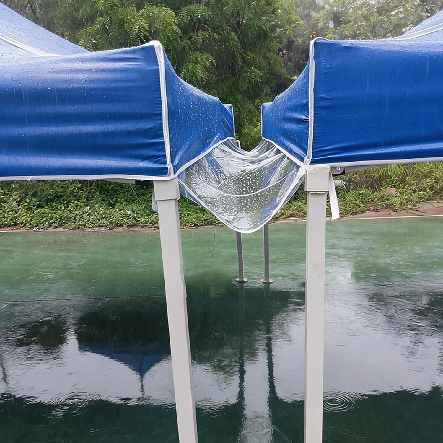 Regenrinne für Pop-up-Zelte, 4,5 m, wasserdichte Entwässerungsrinne mit Riemen, Zubehör für Outdoor-Zelte, schnelle Montage und nahtlose Verbindung – Bild 5
