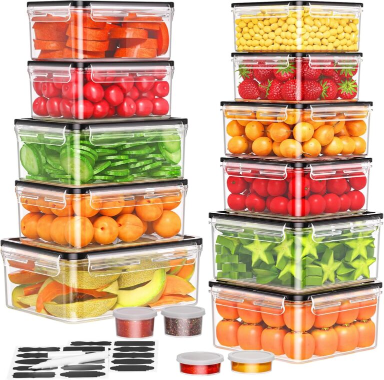 Wwtop Frischhaltedosen mit Deckel, 30-teilige Aufbewahrungsbox (15 Behälter + 15 Deckel), auslaufsicheres Frischhaltedosen-Set für die Küche, BPA-frei, Meal-Prep-Boxen