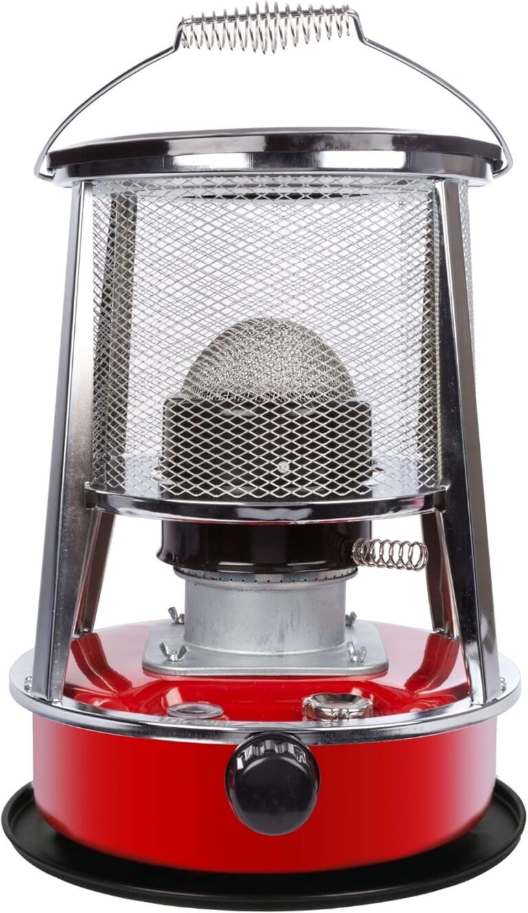 Perel Mobile Petroleumheizung 2600 W, tragbarer Kerosinofen für Outdoor und Camping, Dochtheizung, 4,6 L Tank, 18 Stunden Laufzeit, stromlose Notheizung, energiesparende Außenheizung