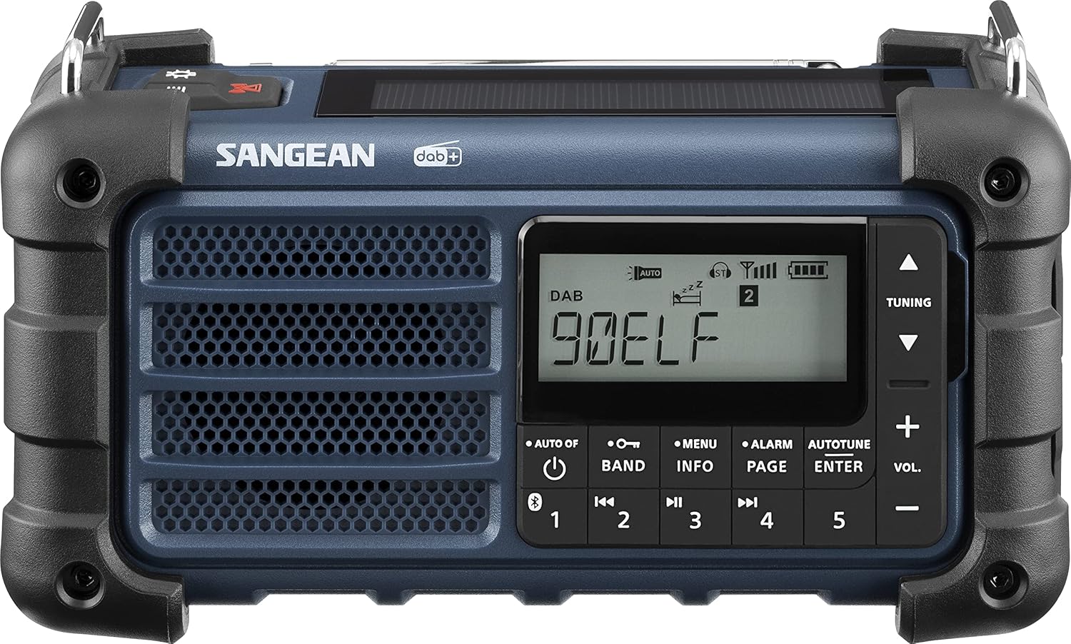 Sangean MMR-99 DAB Multifunktions-Notfallradio mit Handkurbel, DAB+, UKW-RDS, Bluetooth, LED-Taschenlampe und IP55-Zertifizierung, ideal für Outdoor, Camping und Notfälle, Ozeanblau