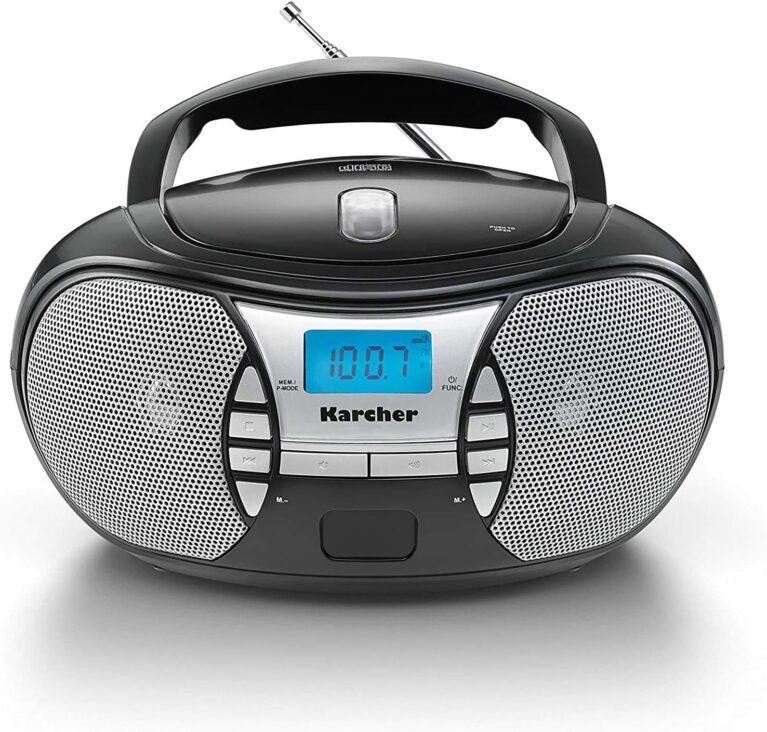 Karcher RR 5025-B tragbares CD-Radio (CD-Player, UKW-Radio, Batterie-/Netzbetrieb, AUX-In) schwarz