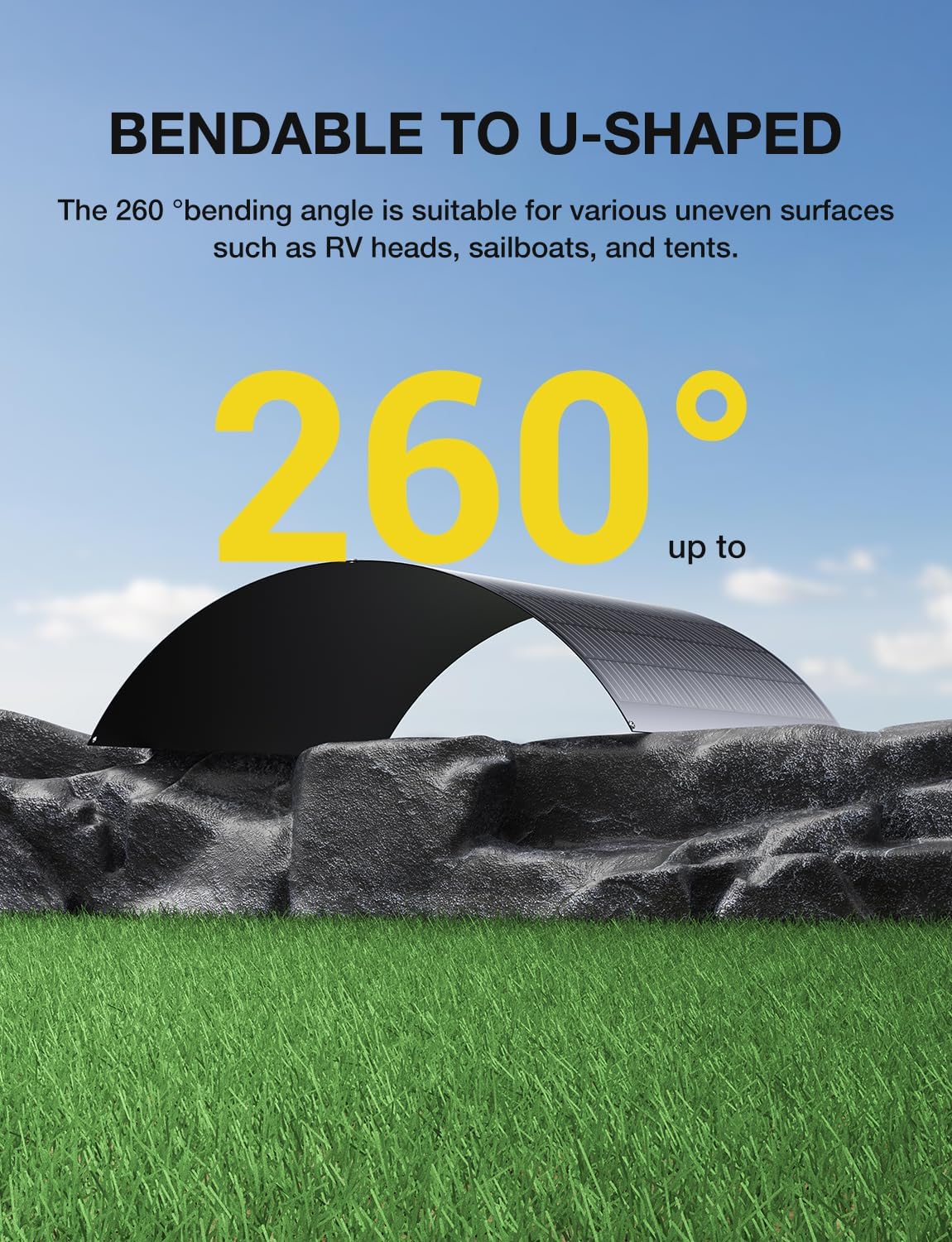 480 W flexibles Solarpanel-Set, 2 x 240 W monokristallines flexibles Solarmodul, IP67, Solarzelle, Photovoltaik, netzunabhängig, für Wohnmobil, Auto, Schuppen, Dach, Boot, Balkon, 12 V-Batterien – Bild 8