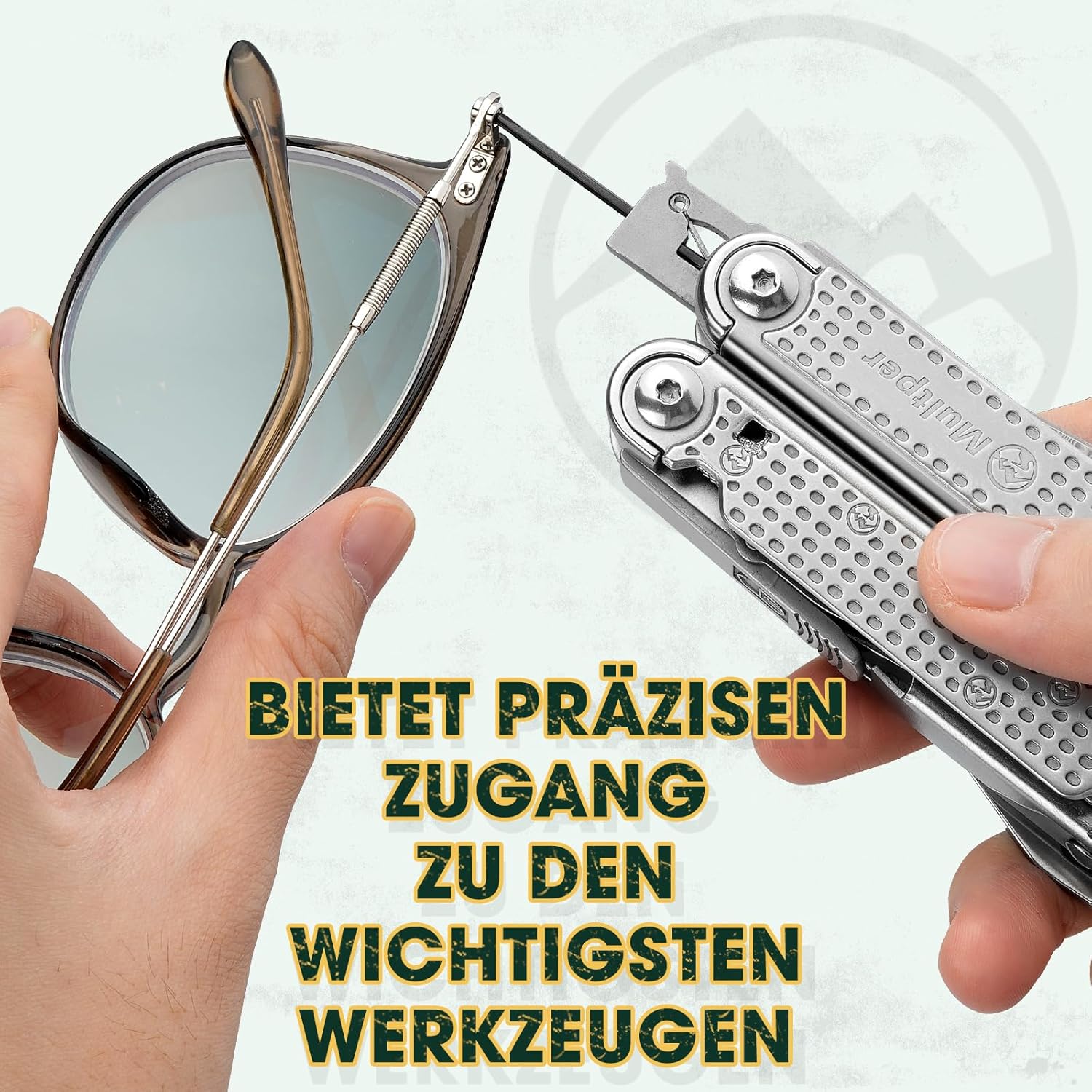 Multper Multitool-Werkzeug, Geschenke für Männer, verbessertes Multitool aus Edelstahl, faltbar mit Damastmesser, Drahtschneider und Schraubendreher-Set, Multifunktionszange für Outdoor und Camping – Bild 7