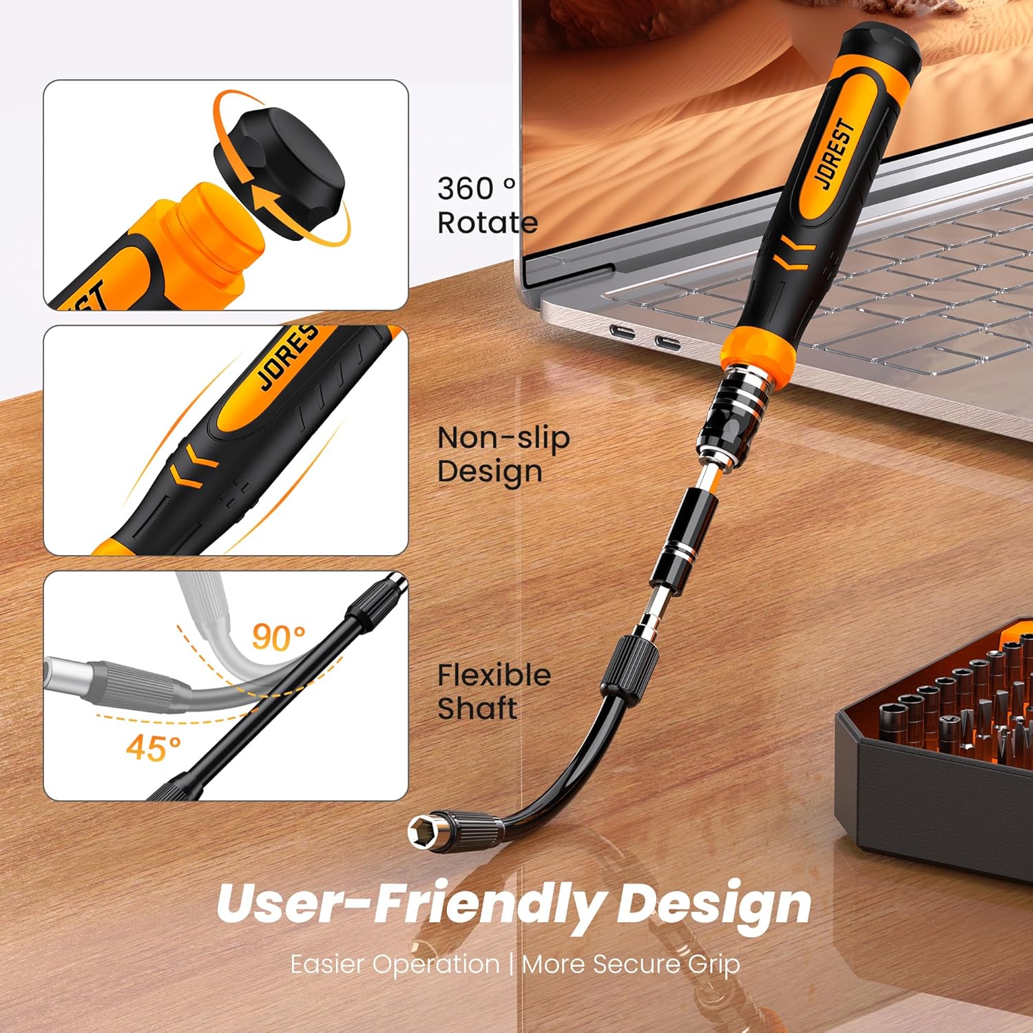 JOREST 115-in-1 Präzisionsmechaniker-Schraubendreher-Set, Geschenk zum Vatertag, Geschenkwerkzeug für Männer, magnetisches Reparaturwerkzeug-Set für PC, Laptop, iPhone, MacBook, PS5, Xbox, Switch, Brille – Bild 3