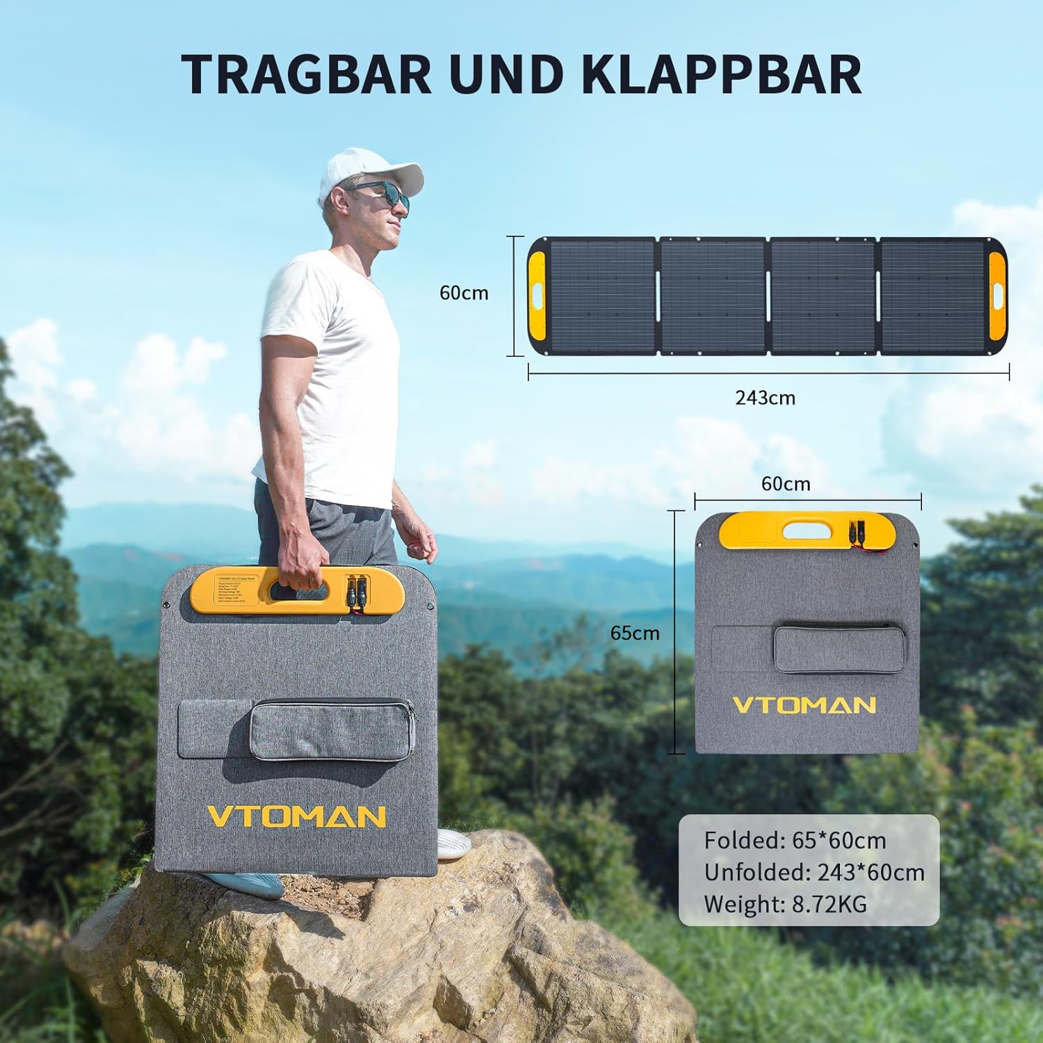 VTOMAN Jump 2200 Tragbares Kraftwerk mit 200-W-Solarpanel – 2200 W/1548 Wh LiFePO4-Batterie-Solarstromgenerator, erweiterbare Kapazität auf 3096 Wh für Camping, Reisen, Wohnmobil, Stromausfälle – Bild 9