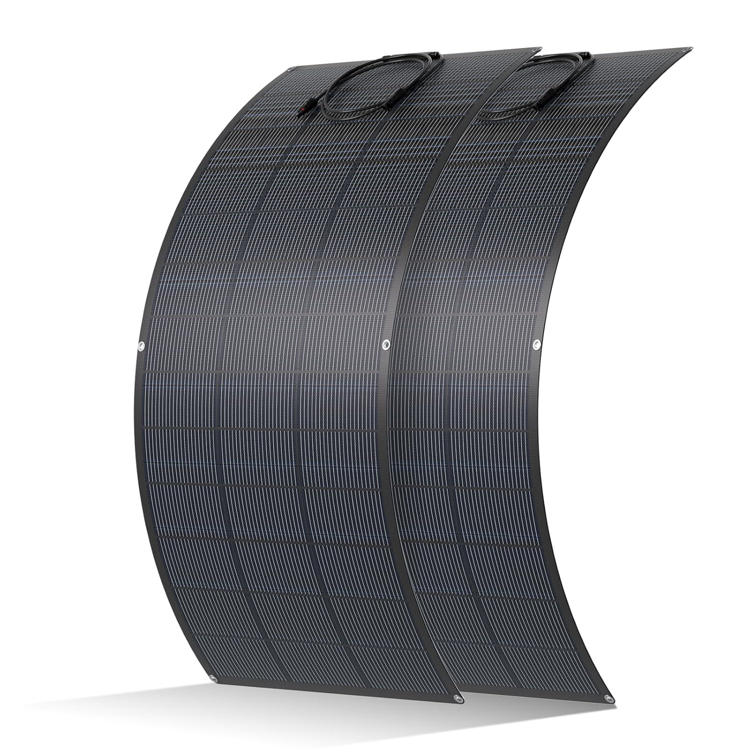 ECO-WORTHY 400 W flexibles Solarpanel 2 x 200 W Solarpanel 24 V ETFE 18BB Solarmodul 25 % hohe Umwandlung für Balkon, Wohnwagen, Dach, Camping, Haus, Yacht, unebene Oberflächen