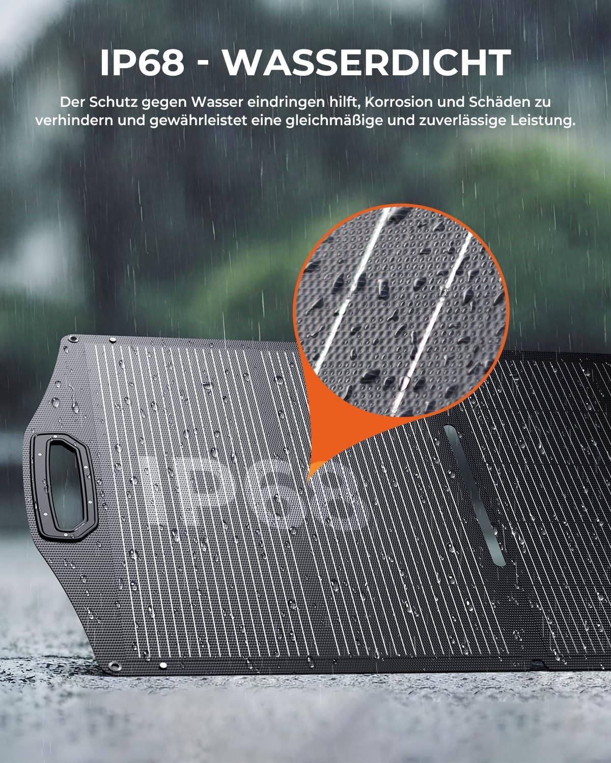 BigBlue 150W tragbares Solarpanel ETFE, faltbare Solarmodule N-Typ 20,8V/9,23A mit Ständer, IP68 wasserdicht, tragbares Solarladegerät mit 5 Anschlussarten für Stromtankstelle, Camping, Wohnmobil – Bild 6