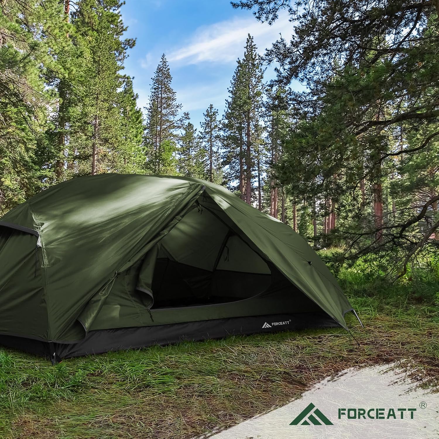 Forceatt Zelt 2–3 Personen Campingzelt, 2 Türen wasserdicht und winddicht, 3–4 Jahreszeiten, ultraleichtes Rucksackzelt für Trekking, Camping, Outdoor. – Bild 7