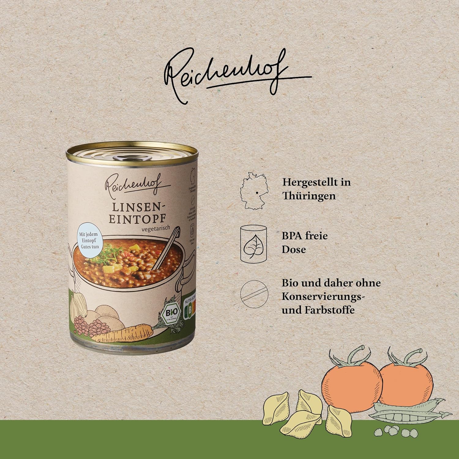 Reichenhof Bio Linseneintopf vegan 6er Pack (6 x 400 g) – Bild 4