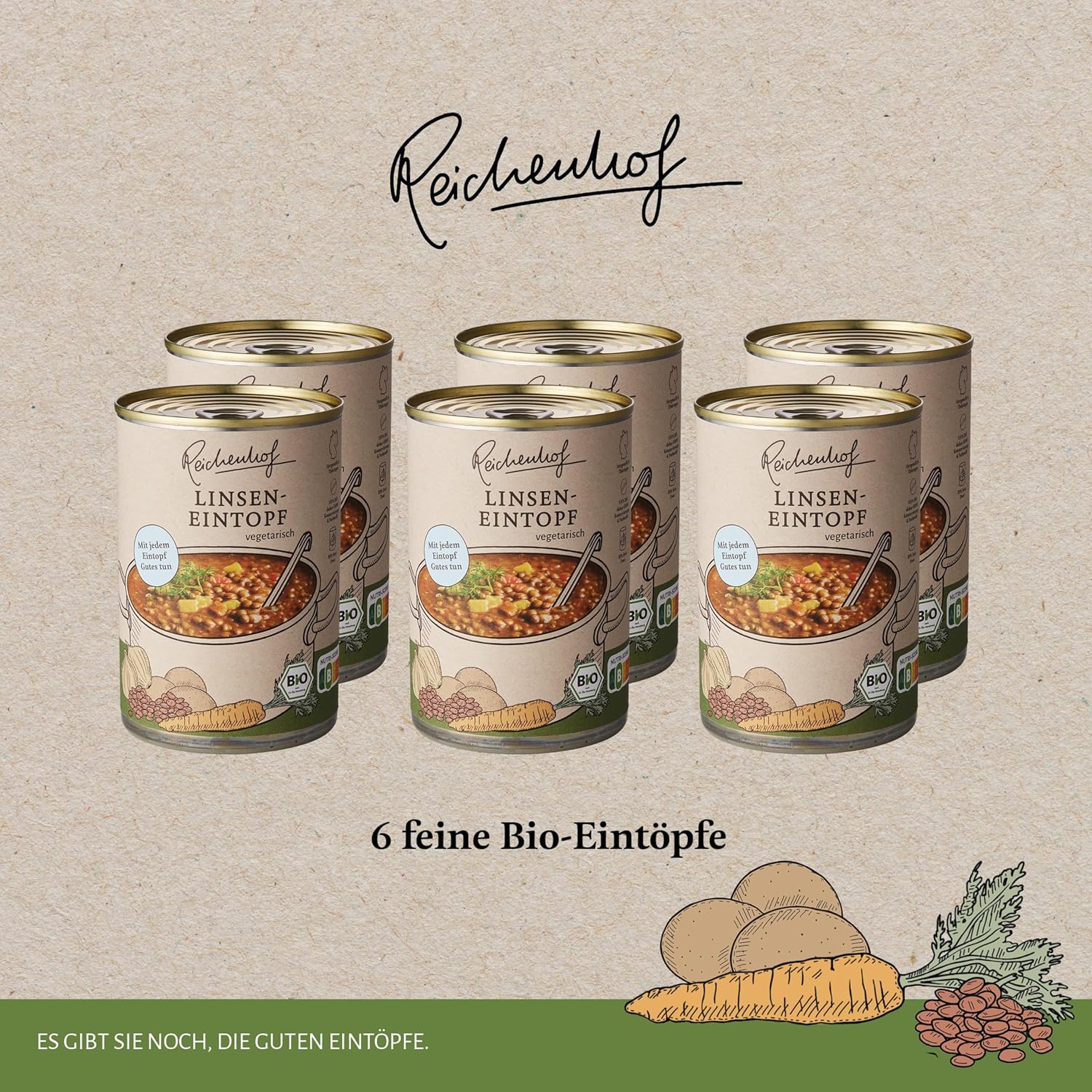 Reichenhof Bio Linseneintopf vegan 6er Pack (6 x 400 g) – Bild 3