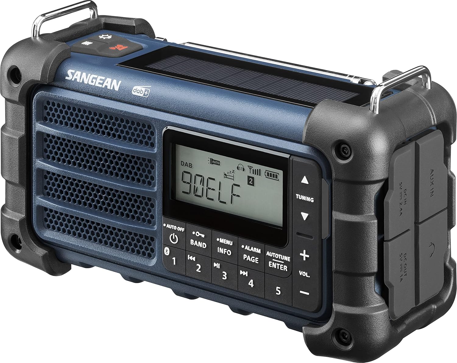 Sangean MMR-99 DAB Multifunktions-Notfallradio mit Handkurbel, DAB+, UKW-RDS, Bluetooth, LED-Taschenlampe und IP55-Zertifizierung, ideal für Outdoor, Camping und Notfälle, Ozeanblau – Bild 2