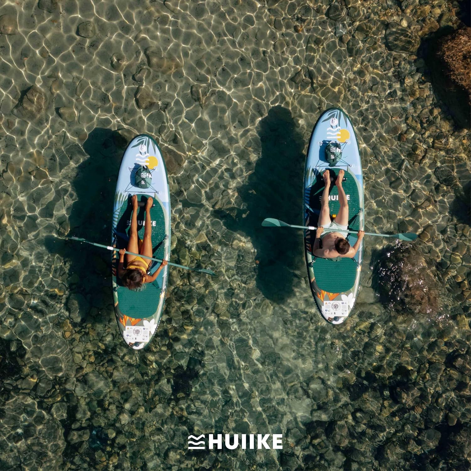 HUIIKE Stand Up Paddling Board mit Zubehör, Paddel, Finnen, Pumpe. Paddle Sup Board aufblasbar, hohe Stabilität und Widerstandsfähigkeit. 305 x 84 x 15 cm, maximale Belastung 130 kg – Bild 8