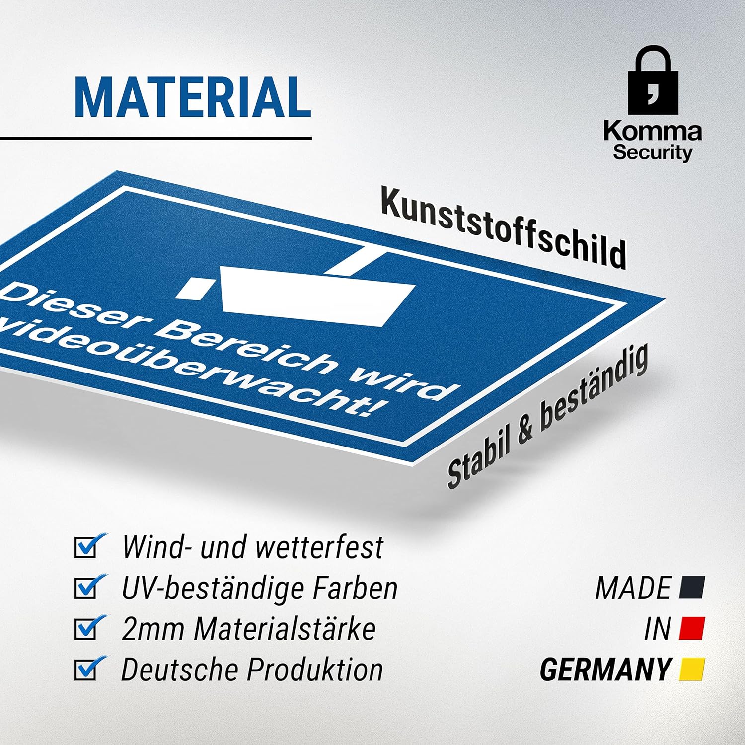 Bereich ist Videoüberwachung Schild Schild Innen-Außen Warnung Videoüberwachung Einbruchschutz Hinweis Einbruchverhinderung – Abschreckung – Bild 3