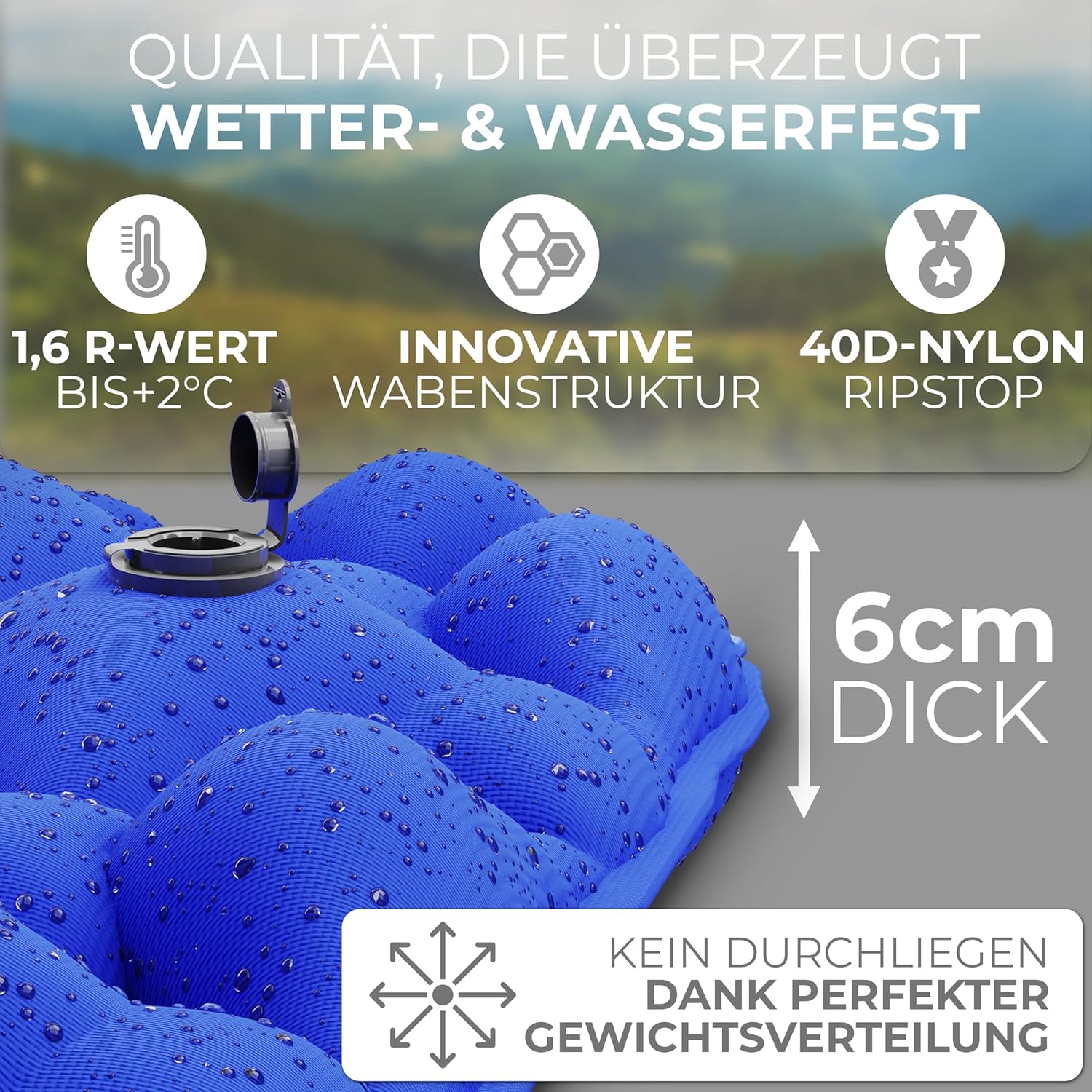 Alpenwert® Outdoor-Isomatte (kleines Packmaß & ultraleicht) Luftmatratze perfekt für Camping, Wandern, Rucksackreisen und vieles mehr – Isomatte aufblasbar – Bild 2