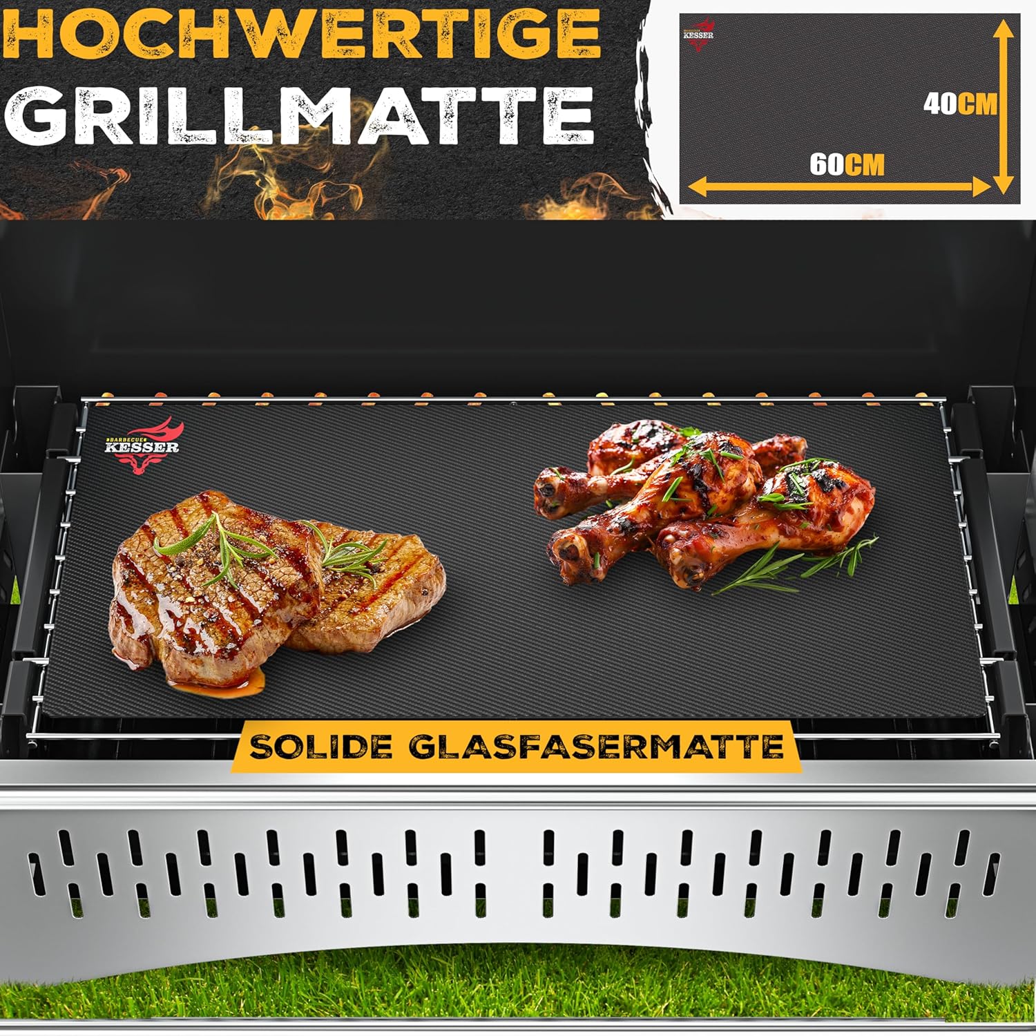 KESSER Klappgrill, tragbarer Campinggrill, Holzkohlegrill aus pulverbeschichtetem Stahl, inklusive Grillrost, Grillmatte und Tragetasche, faltbarer Grill, ideal für Camping, Picknick und Angeln – Bild 7