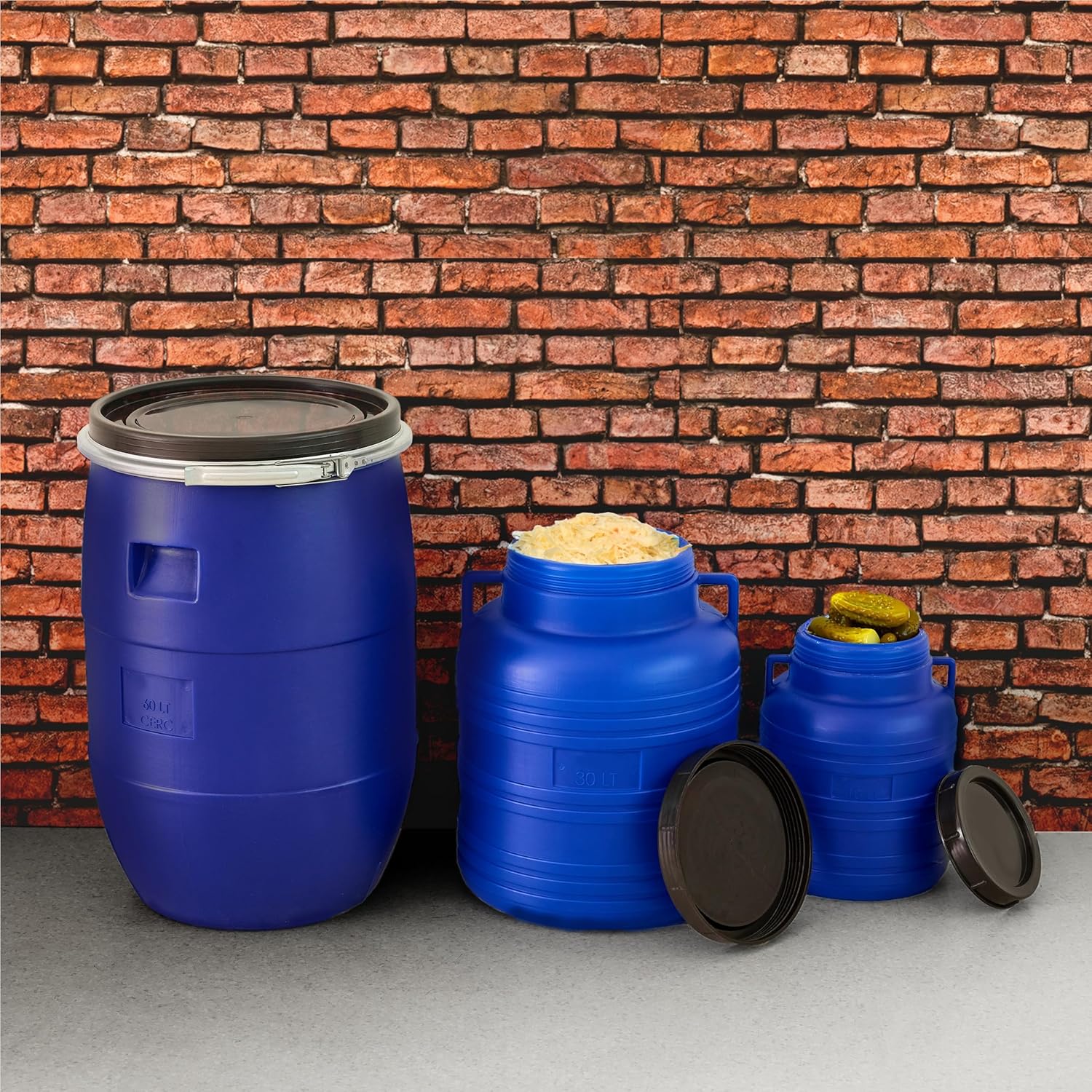 Garronda 40 Liter Weithalsfass aus BPA-freiem Futterfass, Universalfass, Futtertonne, Regentonne für den Garten, Regentonne mit Deckel, Regenwassertonne für den Garten, Wassertonne GD-0078, Blau – Bild 6