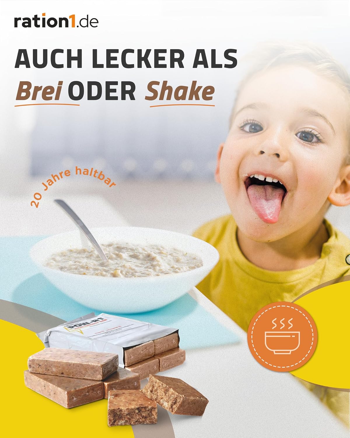Ration1 Energieriegel, langlebige Notnahrung oder Snack zum Radfahren, Wandern, Outdoor, vegan & laktosefrei, POW-R1 Hochenergieriegel, 2er-Packung, enthält 2 x 4 einzelne Energieriegel – Bild 6