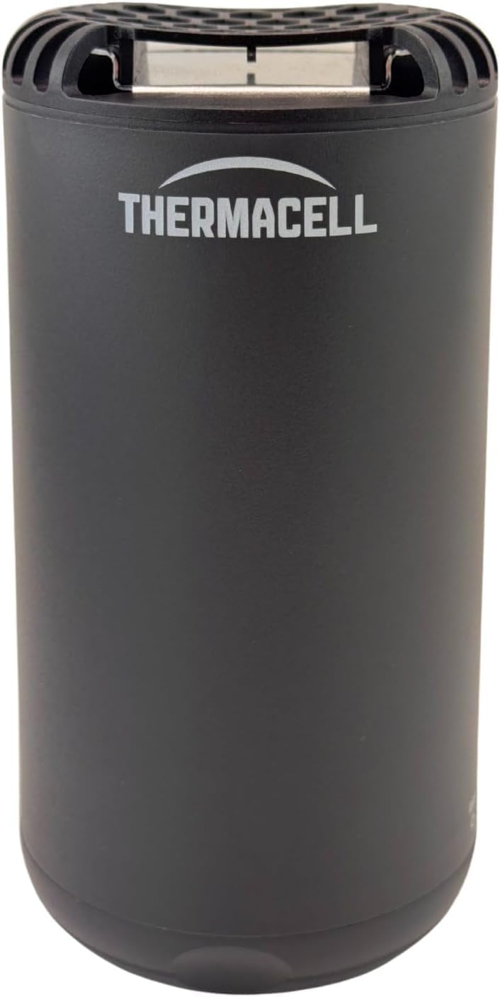 Thermacell Halo Mini (Graphite) Basisgerät – Mückenabweisendes Tischgerät mit Citrodiol aus Zitronen-Eukalyptusöl – 15 m² Schutzzone – Gartencamping – ohne Gaskartusche & Platten – Graphit