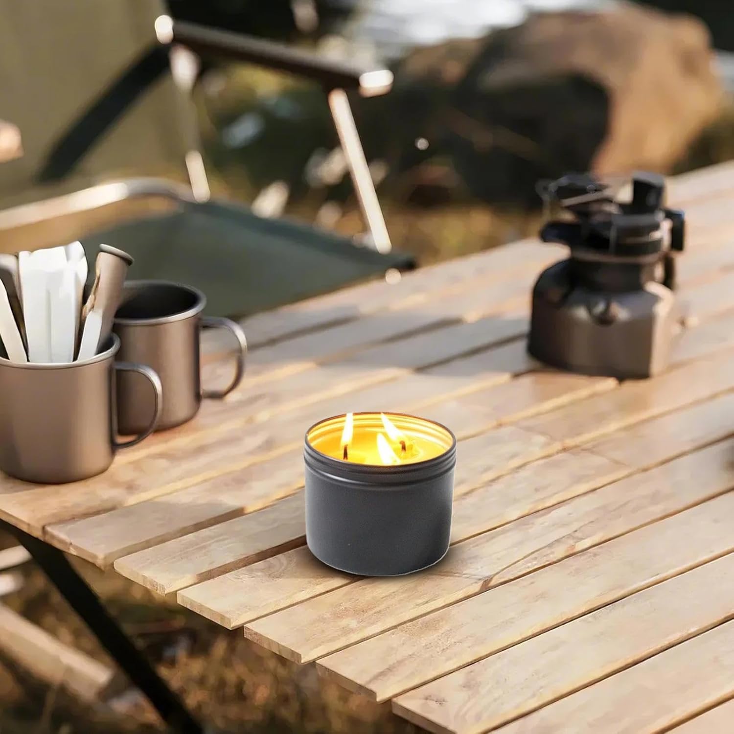 4er-Pack Survival-Kerzen mit langer Brenndauer, 3-Docht-36-Stunden-Notfallkerze, langlebige Survival-Kerze mit natürlicher, duftender Kerze für Notfälle, Camping, Wandern, wichtige Vorräte – Bild 6