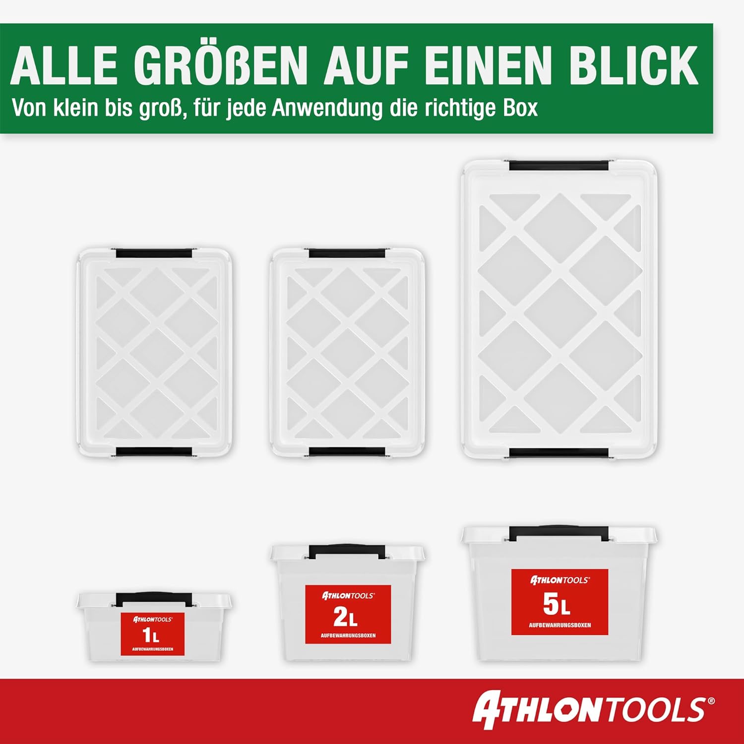 ATHLON TOOLS 10er Set 1 Liter Aufbewahrungsboxen mit Deckel, klein, 100 % lebensmittelecht, BPA-frei, Kunststoffbox mit Deckel, stapelbar, Aufbewahrung & Organisation, Kunststoff-Stapelboxen aus neuem Material – Bild 5