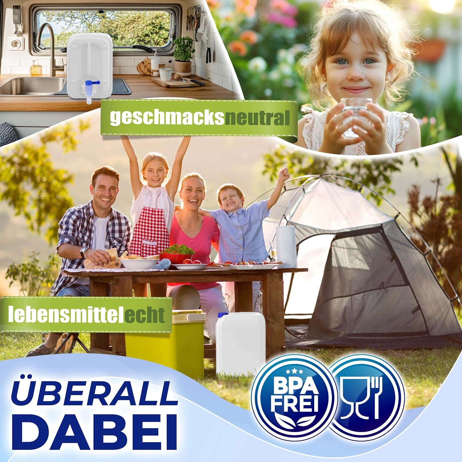 Kosmetex 5 L Kanister, BPA-frei & lebensmittelecht, Wasserkanister 5 Liter für Camping, Garten, Gewerbe und Haushalt, robust, Made in Germany | Kosmetex Wasserkanister 5 Liter für Camping, Garten, Gewerbe & Haushalt, robust, geschmacksneutral für Wasser & Getränke – Bild 5