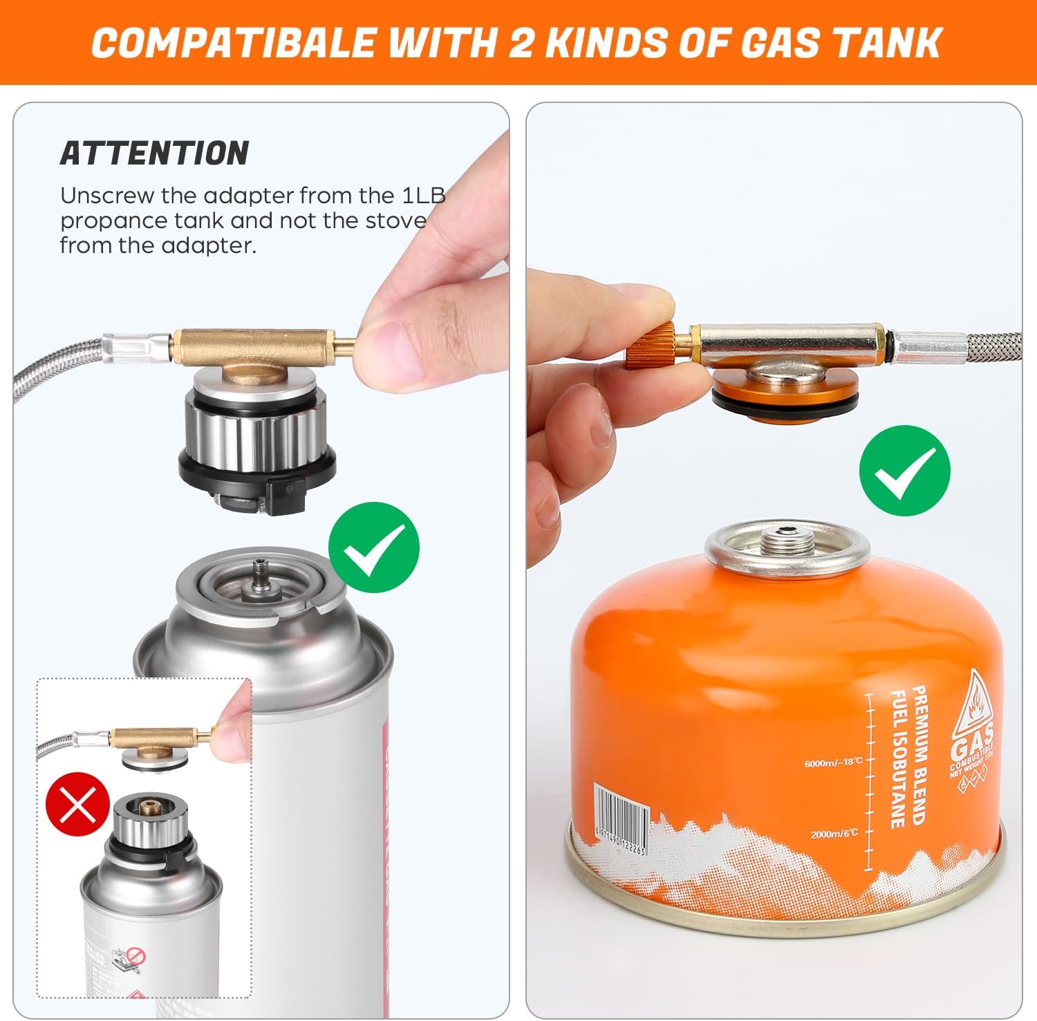 Odoland Campingkocher 6800W Gaskocher mit Piezo-Zündungsadapter und klappbarem Aluminium-Windschutz, Gas-Campingkocher für Schraubkartuschen-Gasbrenner, faltbarer Campingkocher für Wandern, Picknick im Freien – Bild 5