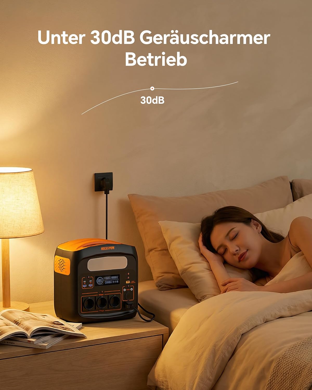 Tragbares Kraftwerk mit 200 W Solarpanel, Solargenerator 1800 W, 1024 Wh LiFePO4-Akku, PD 100 W, USB-C/AC/DC, Solarladung, für Camping, Notstrom, Outdoor – Bild 6