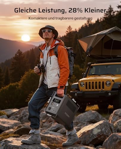 AFERIY 1800 W tragbares Kraftwerk, 1024 Wh LiFePO4 & 1 Stunde Schnelllade-Solargenerator, < 10 ms USV 9 Ausgänge, mit App, BMS, reine Sinuswelle 230 V, für Outdoor-Camping/Wohnmobil/Garten/Notfall – Bild 2