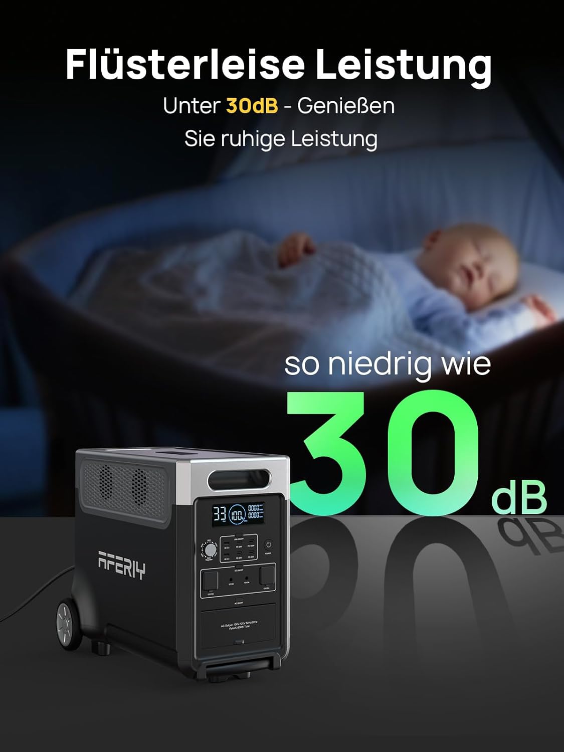 AFERIY Tragbares Kraftwerk 3600 W 3840 Wh erweiterbar 10520 Wh | Stromausfälle Off-Grid-Garten-Camping-Wohnmobil, LiFePO4, 1,5 Stunden Schnellladung, USV, 13 Ausgänge, APP, reine Sinuswelle 230 V – Bild 4