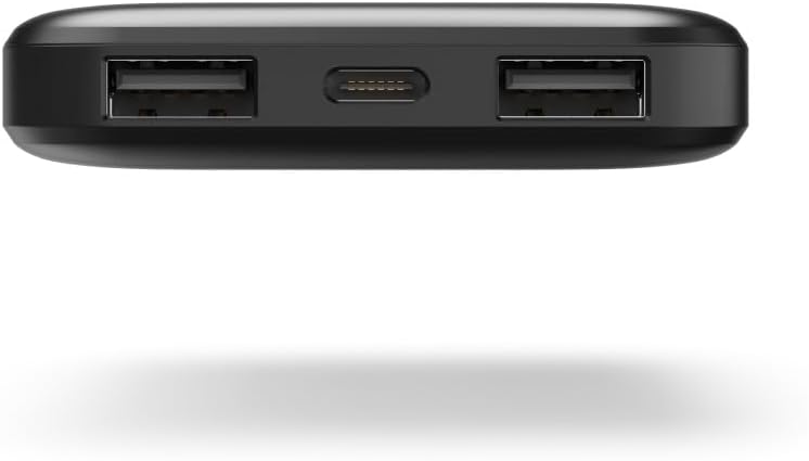 Hama Powerbank Pocket 5 5000 mAh (externer Akku mit 2 x USB A, Power Pack zertifiziert, LED-Anzeige, Akkupack, Handyzubehör, Tablet, Bluetooth-Box etc., tragbares Ladegerät klein) anthrazit – Bild 2
