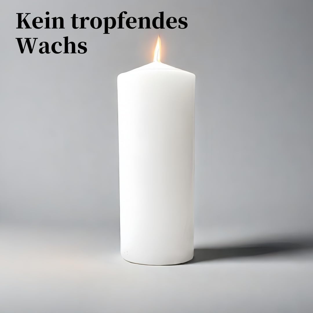 Candles Weiße zylindrische Kerze, perfekt für Hochzeiten und Partys, 6 cm x 15 cm, Stumpenkerze weiß, geruchlos, Notfallkerze groß, 2er-Pack (2,6 cm x 15 cm) – Bild 7
