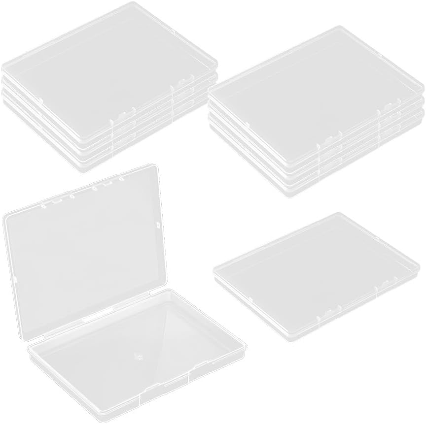 8 Stück kleine Aufbewahrungsboxen, transparenter Aufbewahrungsorganisator, leere Aufbewahrungsbox mit Deckel, Aufbewahrungsbox, Kunststoffbox, für Schmuck, Kleinteile, Perlen (17,8 x 12,8 x 1 cm)