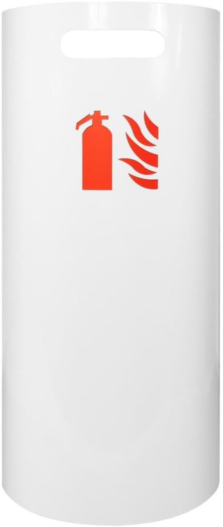 Dönges Feuerlöscher-Abdeckung, Feuerlöscher-Halterung, Design, Wandhalterung, Schutzhülle, Abdeckung, Sichtschutz für Feuerlöscher, Aufbewahrung für Feuerlöscher, Farbe Weiß RAL 9010