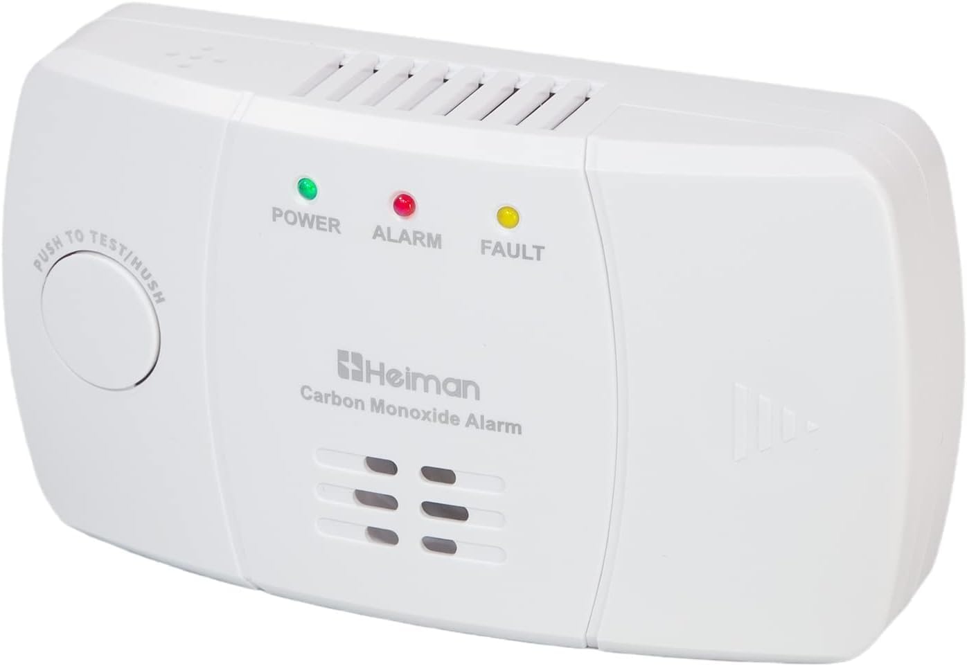 HEIMAN CO-Melder, Kohlenmonoxidmelder mit Batteriebetrieb, 85-dB-Alarm mit Testtaste und Selbsttest, EN 50291-zertifizierter CO-Alarm mit 10-Jahres-Sensor