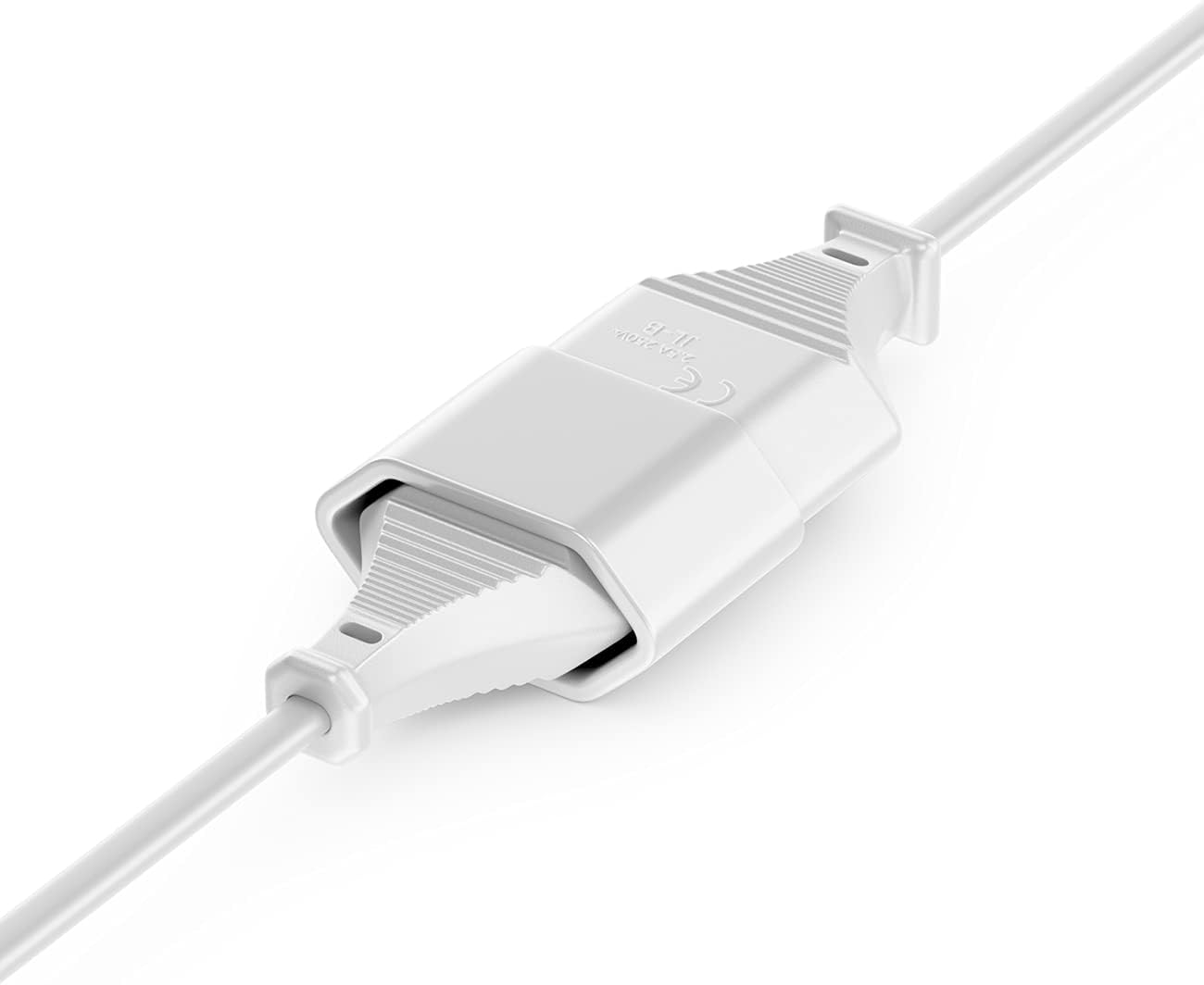 deleyCON 5m Stromkabel Verlängerung Typ C Euro Steckdose - Weiß | Netzkabel-Verlängerungskabel, Euro-Stecker Typ C auf Euro-Buchse Typ C für TV, PC, Monitor, Projektor, Lampe – Bild 5
