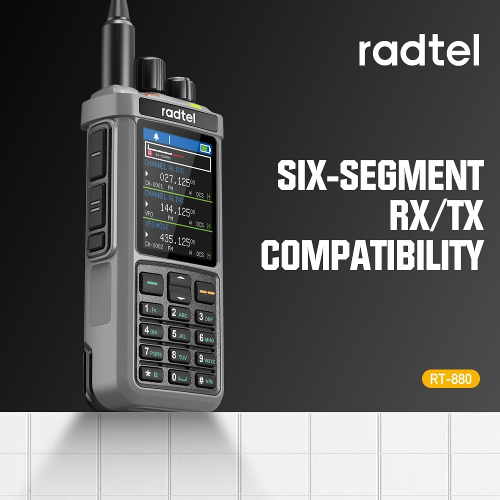 Radtel RT-880G GPS APRS Radio Amateur 10 W Talkie Walkie Radio CB tragbar 1024 Kanäle HF SSB Rx mit Gehäuse und Band Croisée, 2,4 Pouces mit 2,4 Pouleur, wiederaufladbarer Akku 2400 mAh – Bild 9