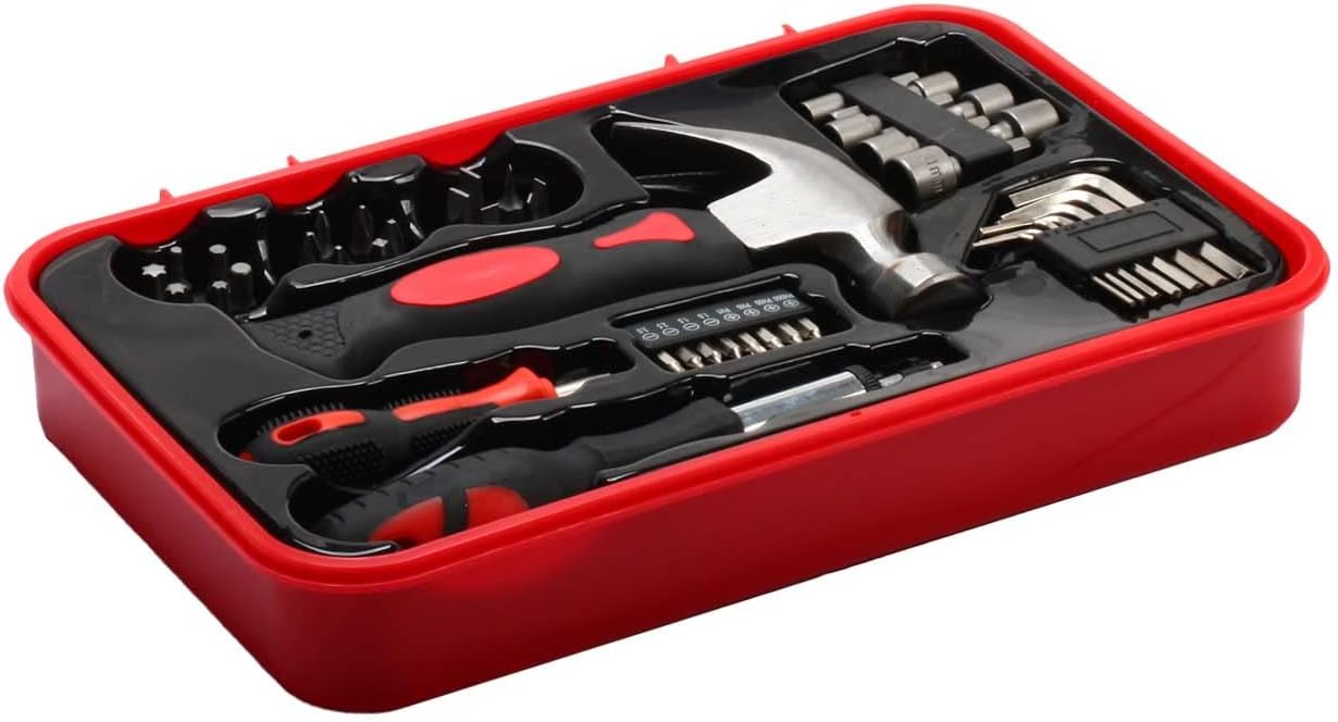 SCHMIDT security tools Werkzeugset – 43-teilig – Werkzeugset – Multifunktionsset – Reparaturwerkzeug – Werkzeugkasten – Schraubendreher-Bits 25 mm – Torx – Sechskantschlüssel – Haushaltswerkzeug