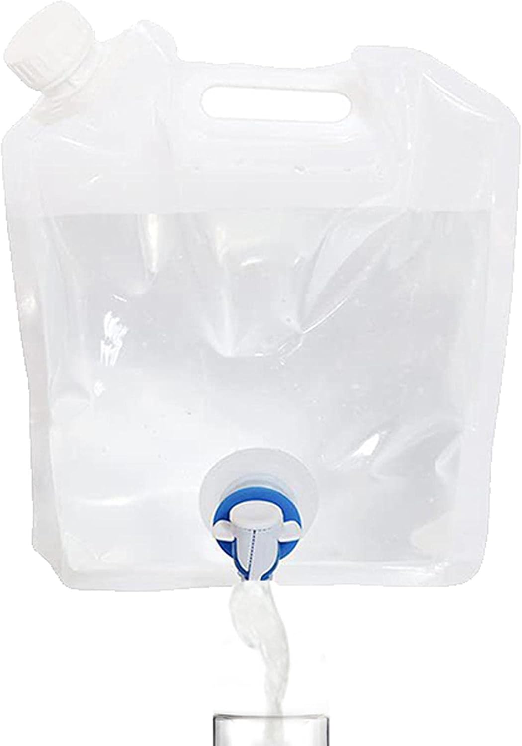 5/10 Liter faltbarer Wasserkanister, Wasserbeutel, BPA-frei, tragbarer Wasserbehälter, faltbarer Faltkanister mit Tragegriff für Outdoor, Camping und Reisen, wiederverwendbarer Wassertank für Wanderpicknick