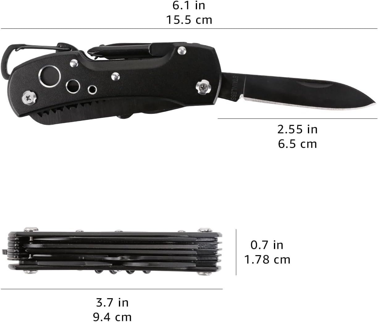 Amazon Basics 15-in-1-Multifunktions-Taschenmesser mit Tasche – Schwarz – Bild 5