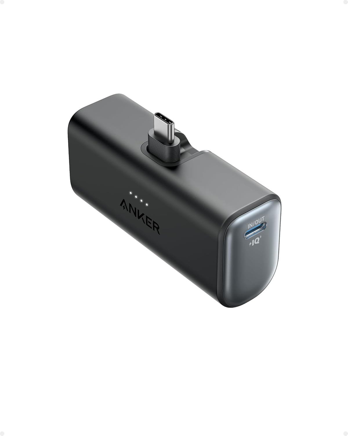 Anker Nano Power Bank, 5000 mAh Power Bank 22,5 W, integrierter faltbarer USB-C-Anschluss, kompatibel mit iPhone 15, Samsung S22/23-Serie, Note20/10-Serie, Huawei, iPad Pro/Air, AirPods und mehr – | Kompatibilität: iPhone 17 / 16 / 15, Samsung S22 / 23, Note 20 / 10, Huawei, iPad Pro / Air, AirPods und mehr – Bild 4