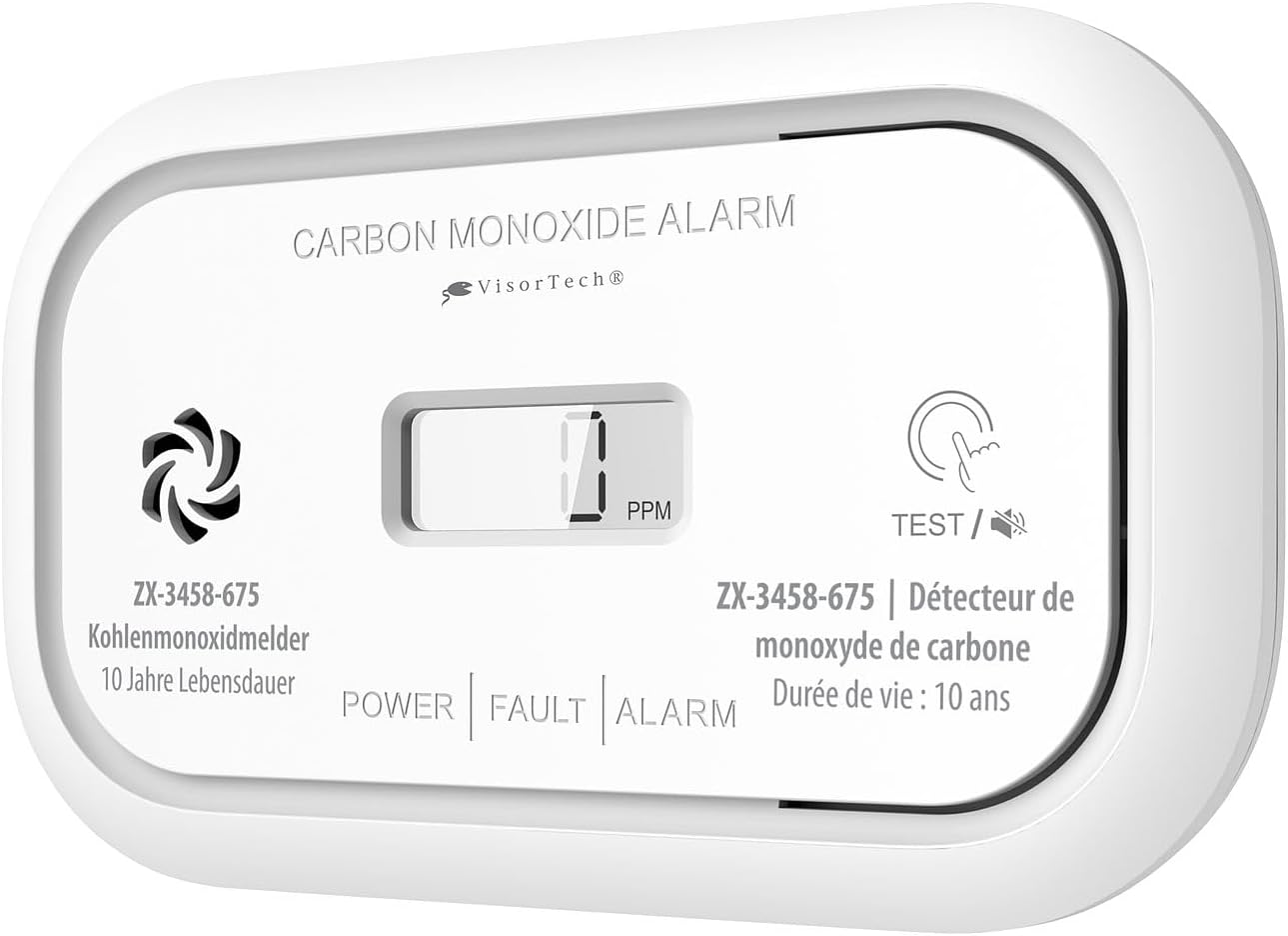 VisorTech CO-Melder: Digitaler Kohlenmonoxidmelder, 85 dB, LCD-Display, nach DIN EN 50291 (Co2-Alarm, CO-Wächter, BBQ) – Bild 8