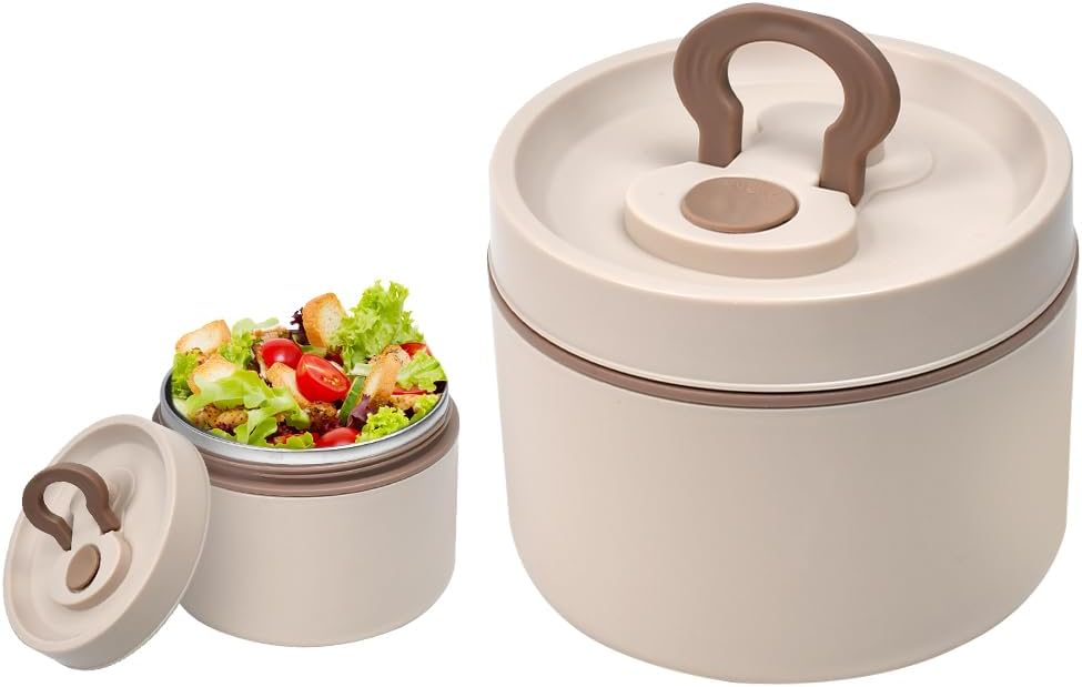 Kleemeiero Thermo-Lebensmittelbehälter 650 ml, Thermobehälter für Lebensmittel, Warmhaltebehälter für Lebensmittel mit Löffel, Lebensmittelbehälter, Thermo-Lebensmittelbehälter, Thermo-Wärmebox für Lebensmittel, Thermo-Lunchbehälter