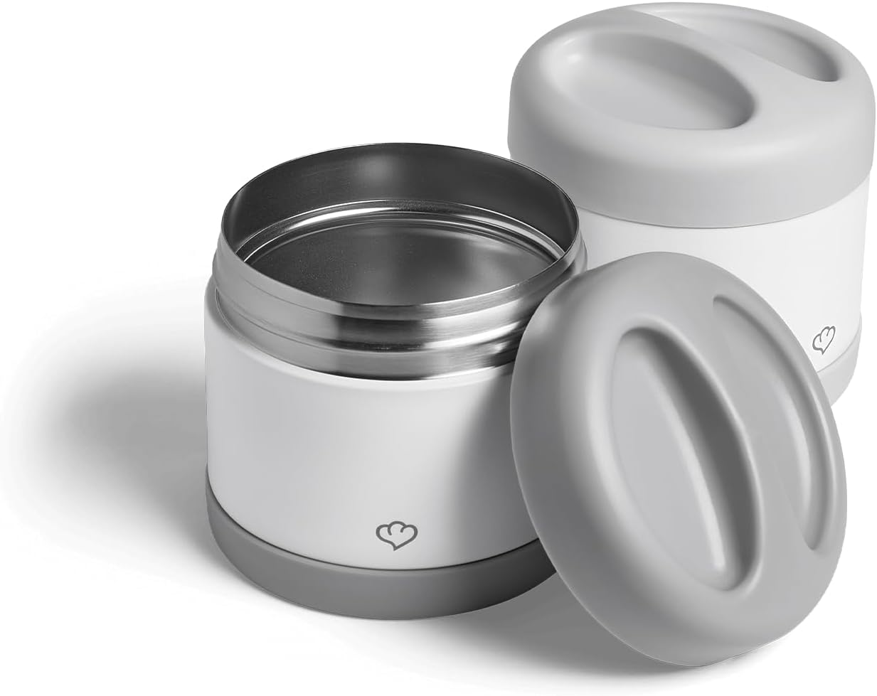 Springlane Thermo-Eisbehälter, 2er-Set, 500 ml, Edelstahl, Eisbehälter To Go, Gefrierbehälter